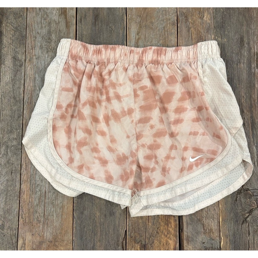 Nike Womens Pink Tie Dye Dri-FIT Athletic Running Shorts Medium